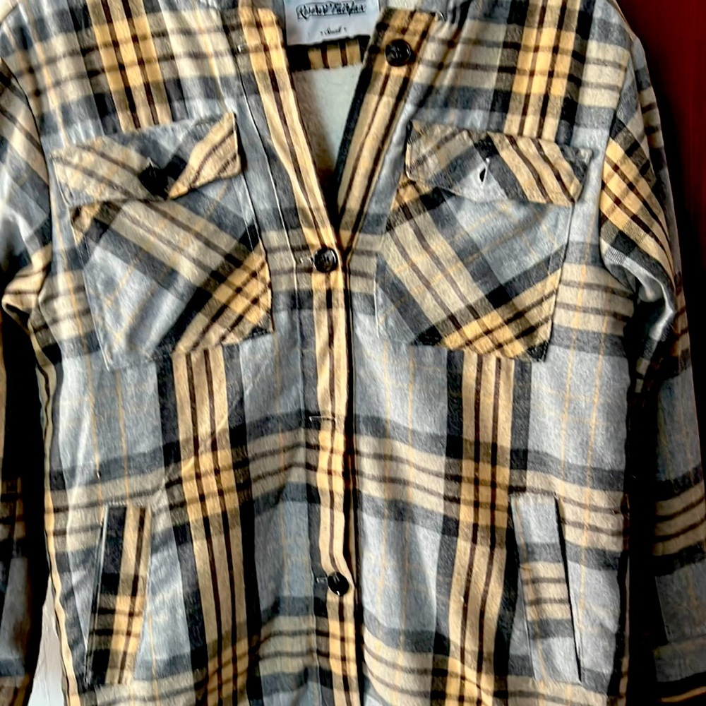 Blue Flannel long Shacket size small